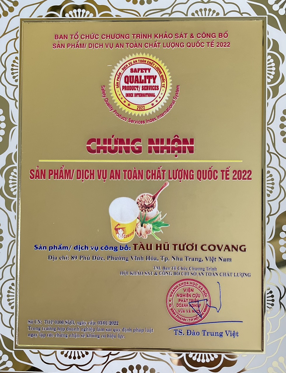 Chứng nhận và sự công nhận Sản phẩm dịch vụ an toàn Quốc tế 2022